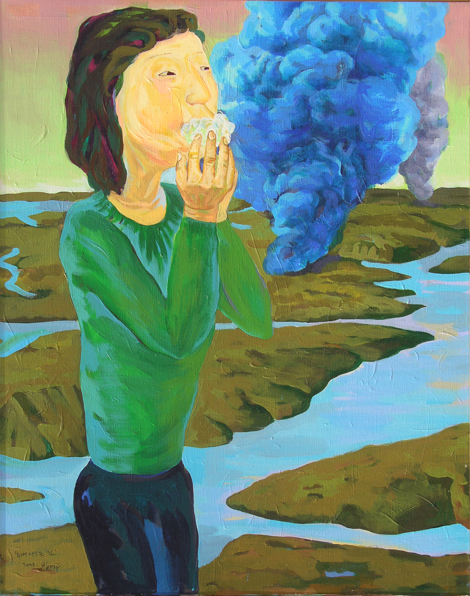 튀어나오는것Acrylic on canvas 72.7×90.9cm 2008.jpg