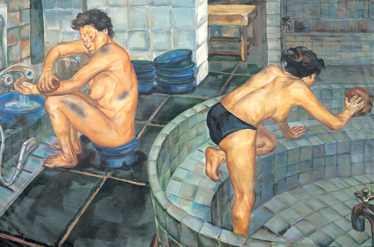 급한목욕 oil on canvas 145.5×97.0cm1994tif.jpg