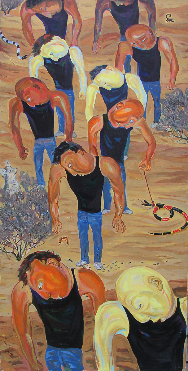 똘마니들-옛! 형님, 형님, 형님Acrylic on canvas 97×194cm 2003.jpg