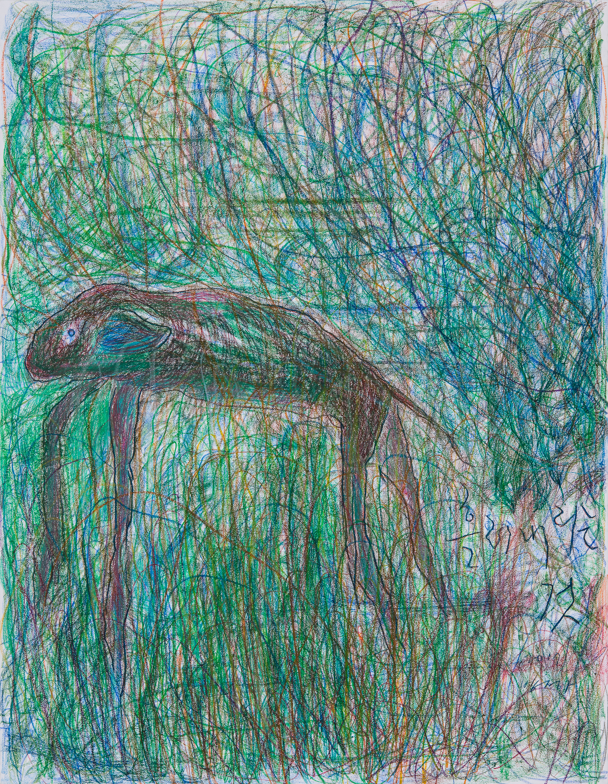 [b17p02631] 2017_녹아 내리는_oil pastel on paper_145.5×112.1cm.jpg