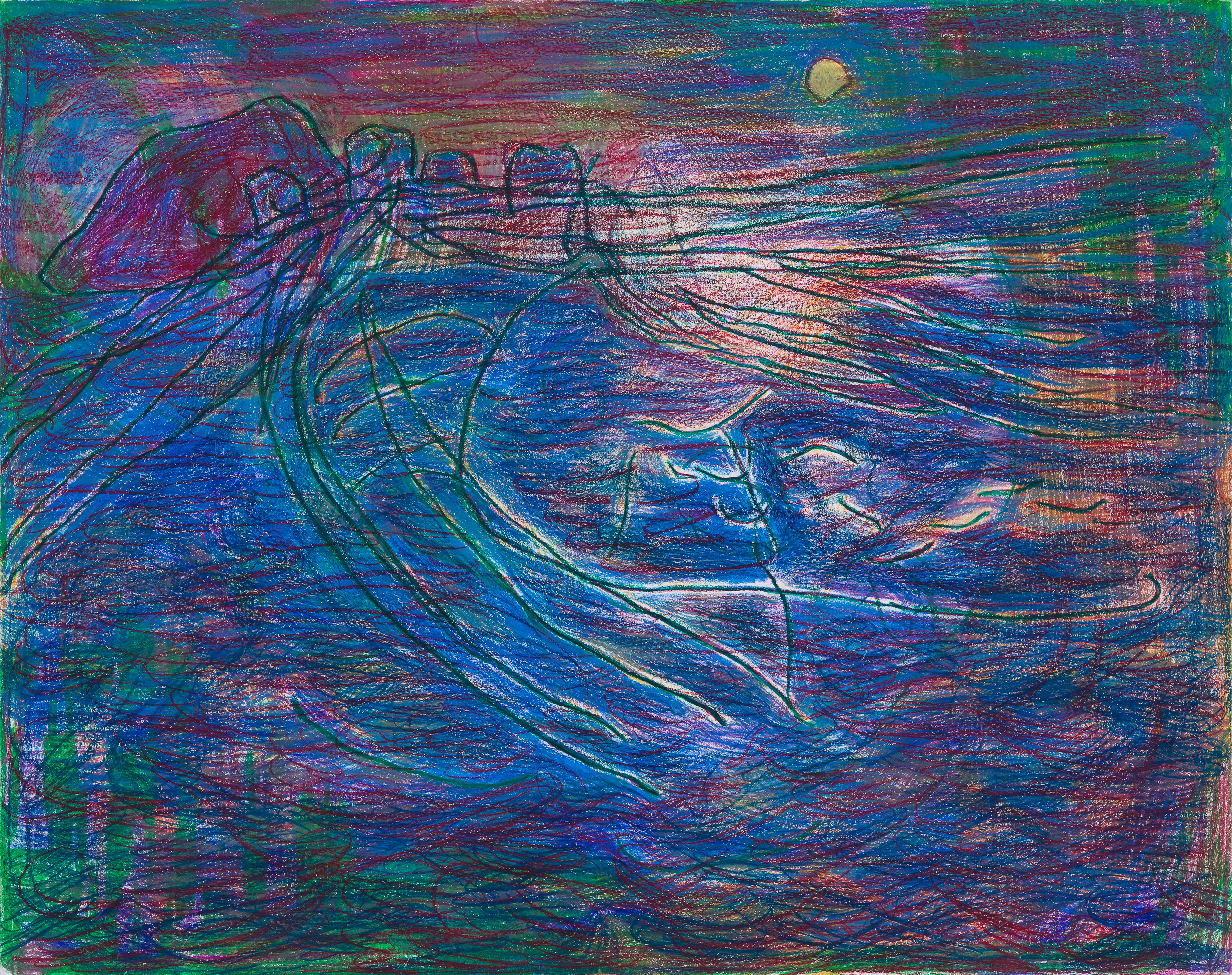 [b17p02661] 2017_밤의 월성_oil pastel on paper_72×91cm.jpg