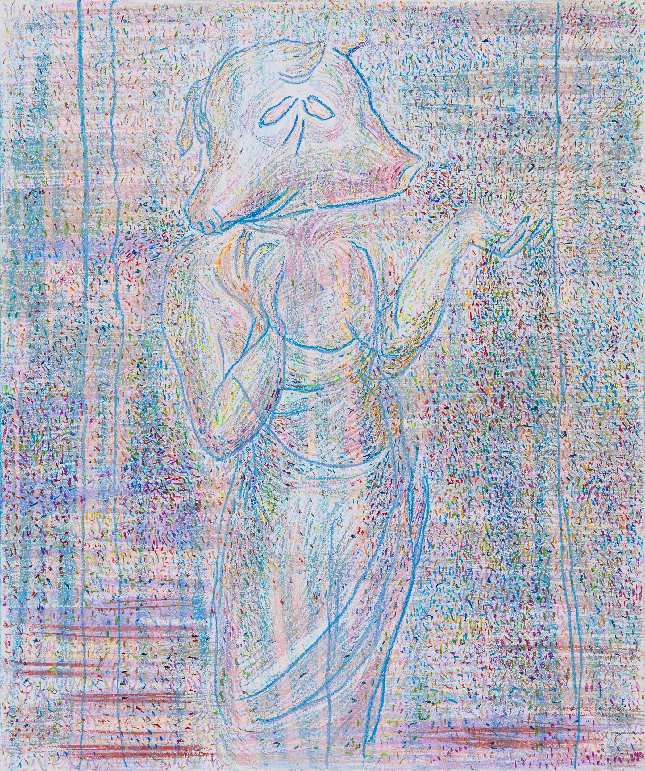 [b17p02670] 2017_킁킁(돼지보살)_oil pastel on paper_72.7×60.6cm.jpg