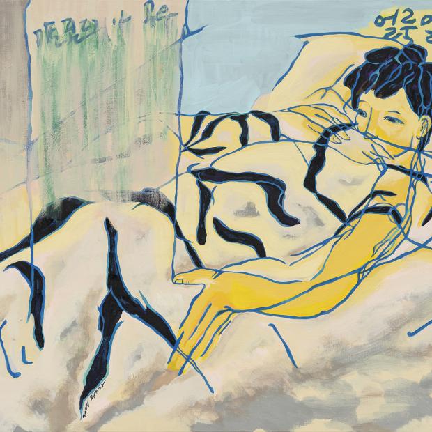 얼룩말몸사람 A zebra, a body, a person